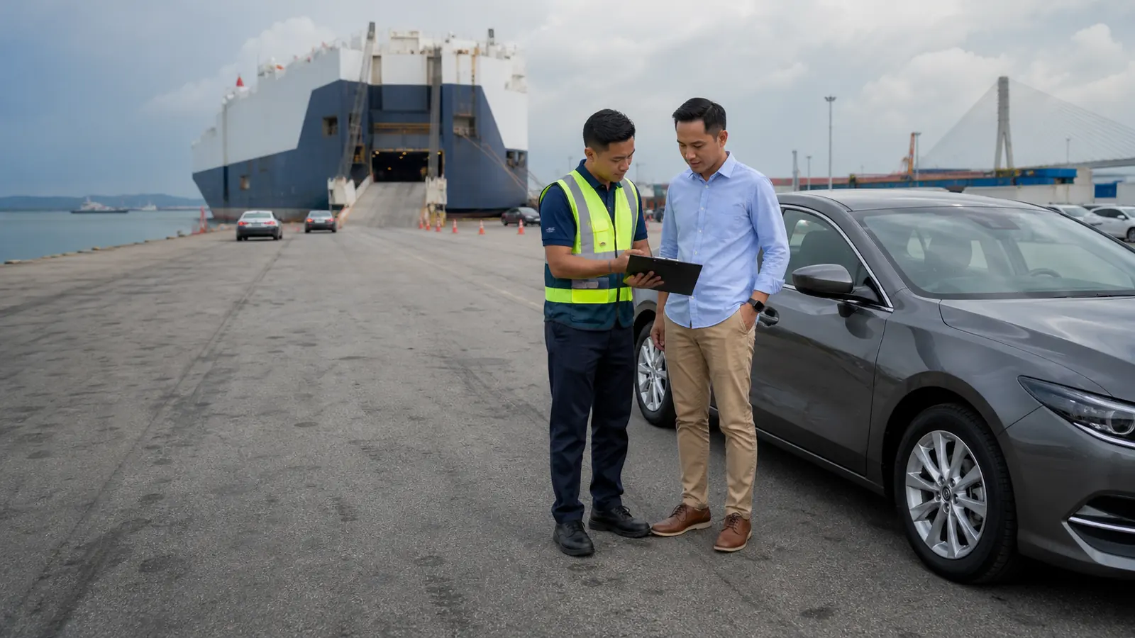 Pemilik kenderaan Malaysia dan penyelaras pelabuhan merancang penghantaran Sabah di sisi kereta